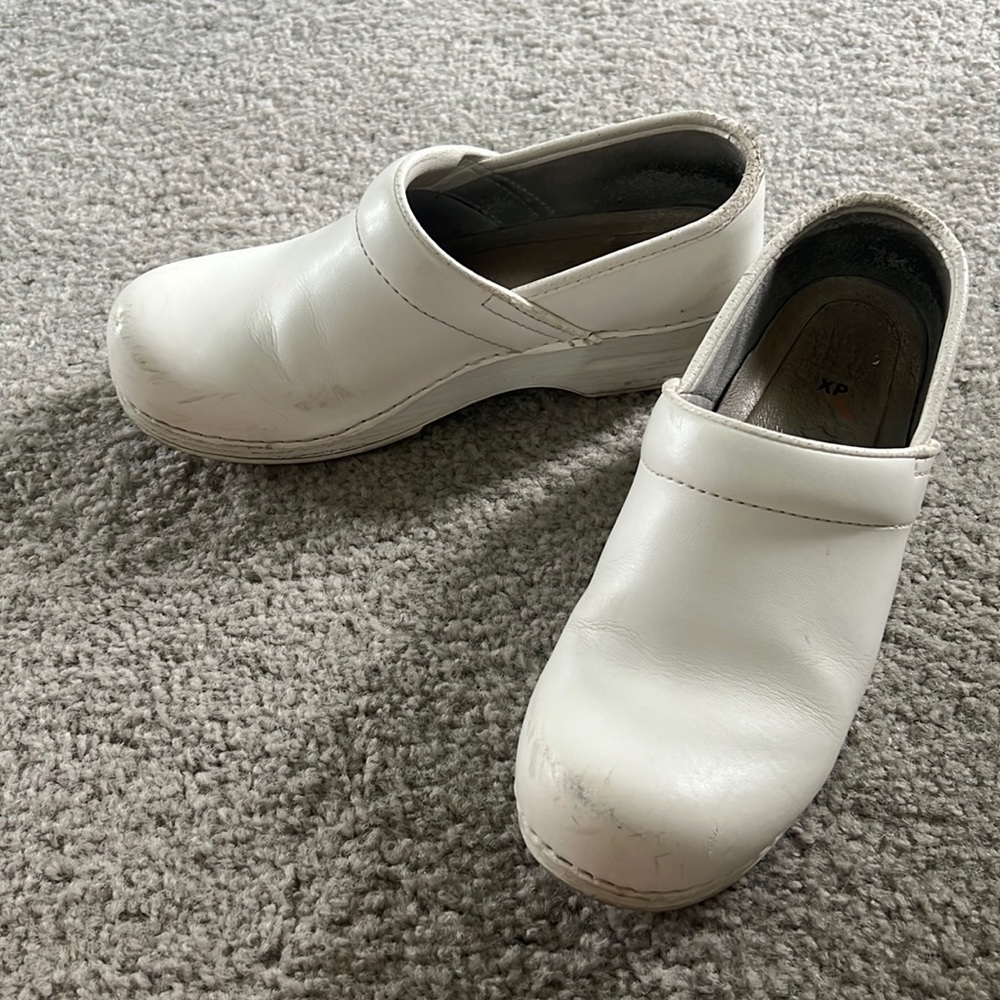 White XP Danskos. Lightly used.